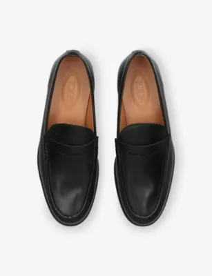 TODS Penny-Detail Leather Loafers - EUR 42.5 / 8.5 UK MEN in BLACK, additional product view 2