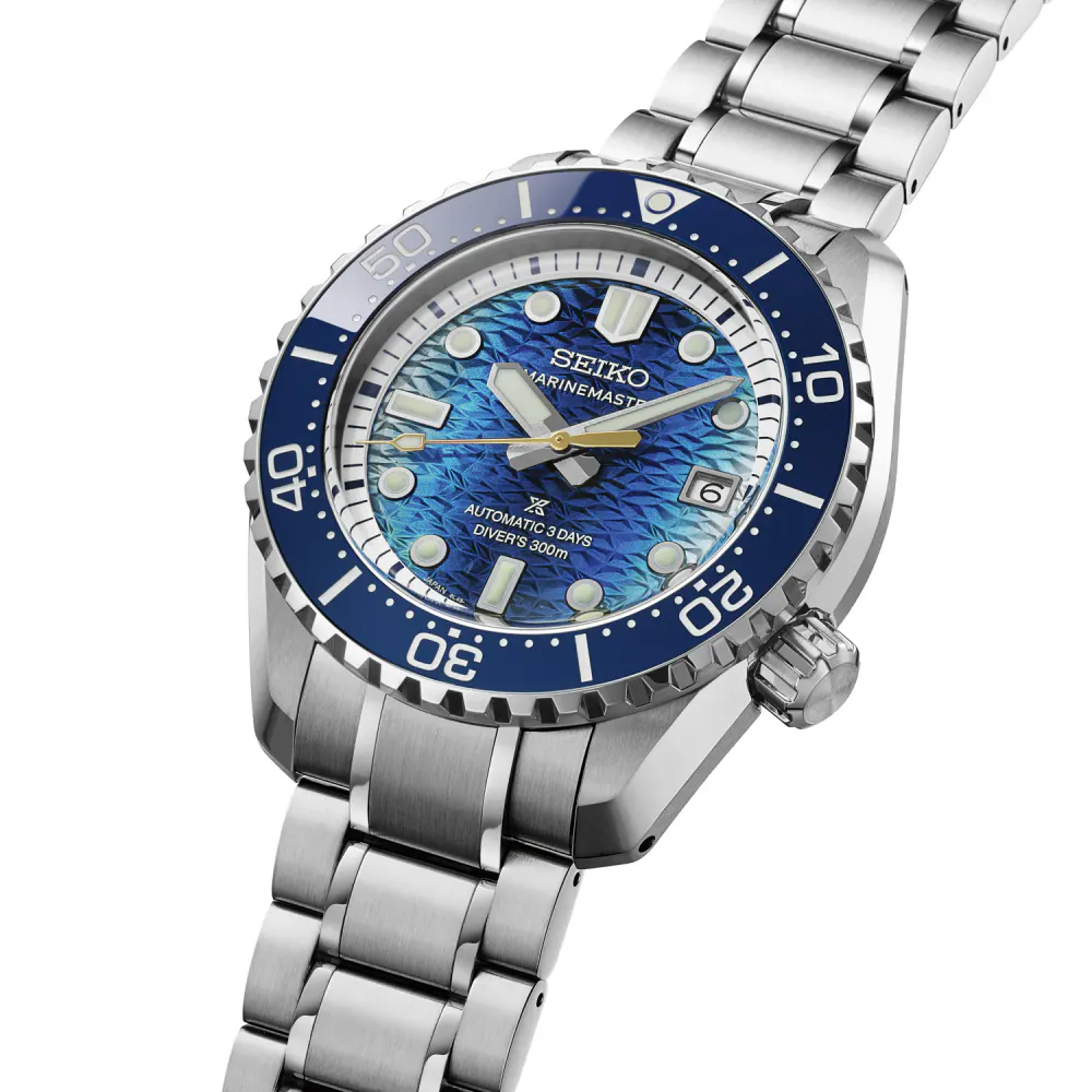Seiko Prospex Marinemaster JAMSTEC Limited Edition 1968 Heritage Reinterpretation 42mm Mens Watch Blue detail 2