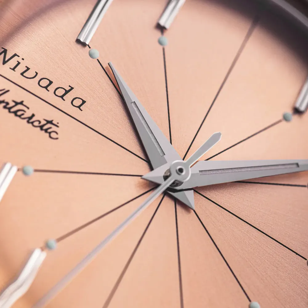 Nivada Grenchen Antarctic Spider Salmon No Date 38mm Mens Watch in Pink, additional product view 2