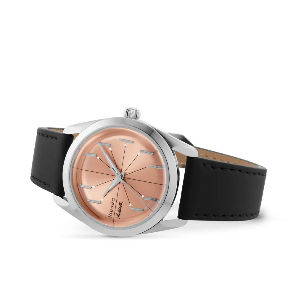 Nivada Grenchen Antarctic Spider Salmon No Date 38mm Mens Watch in Pink, additional product view 3