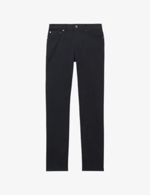 REISS Picton Slim-Fit Stretch-Denim Jeans - STAY BLACK - 28L in STAY NAVY – Mens | Jeans | Slim