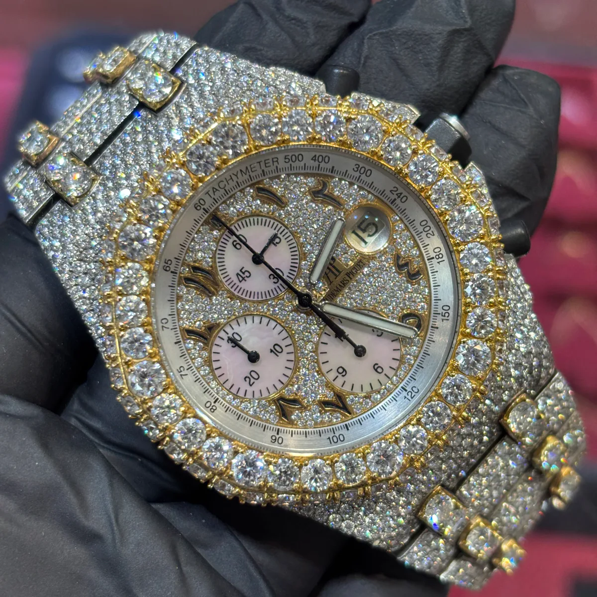 ANKUR - For Him WATCHES Audemars Piguet Royal Oak Offshore 39mm | Two Tone Yellow Gold | Iced Out Arabic Dial – Watch