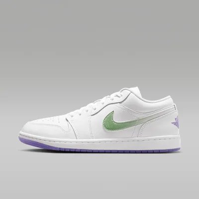 Jordan Air Jordan 1 Low SE Quai 54 Men's Shoes - White/Key Lime/Action Grape