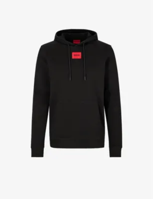 HUGO Logo-patch relaxed-fit cotton-jersey sweatshirt