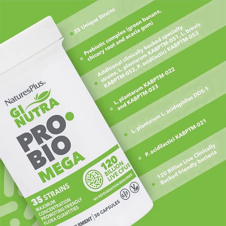 NaturesPlus Gi Nutra Pro-Bio Mega 30 Capsules detail 3
