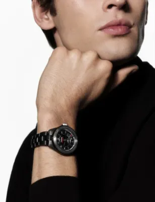 CHANEL J12 Superleggera Calibre 12.1 Black Ceramic and Steel Watch 42mm detail 2