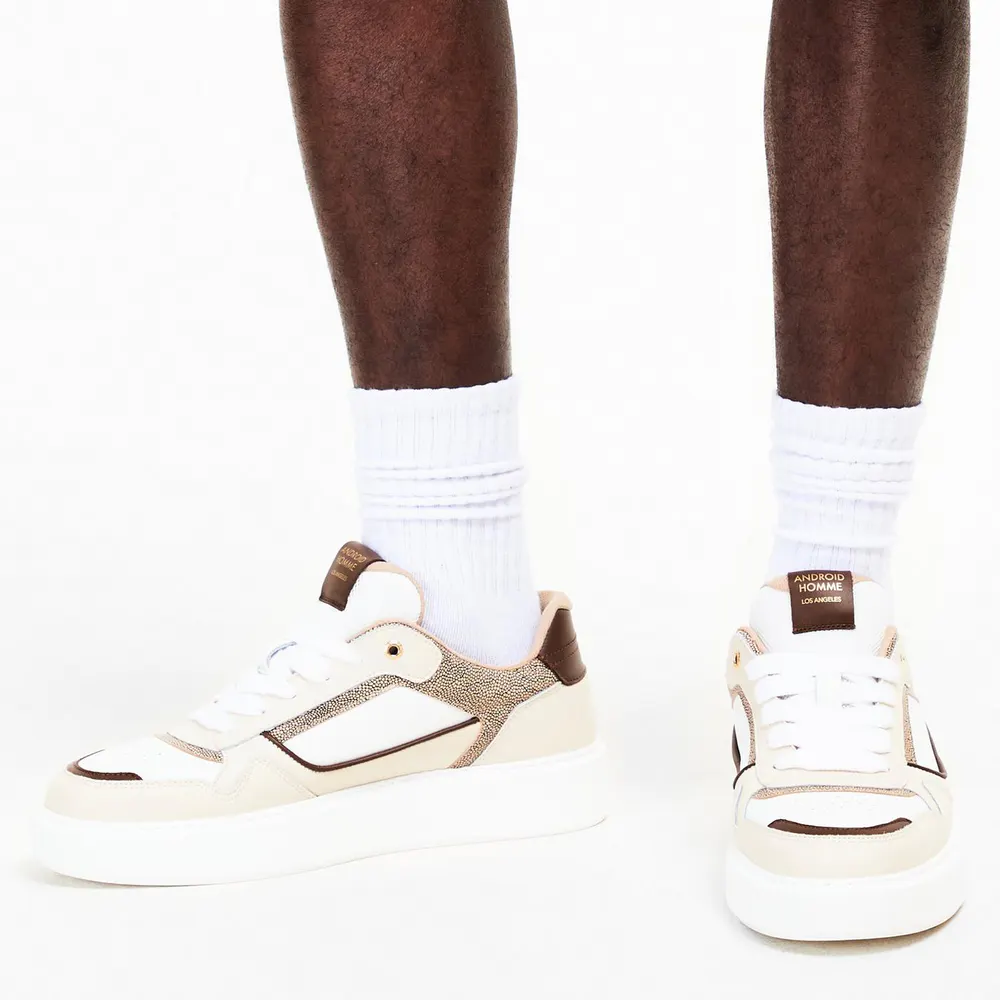 Android Homme Men's Forum CRT Low-Top Trainers in Beige Cream, additional product view 3