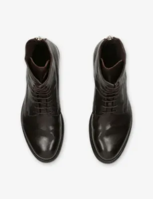 OFFICINE CREATIVE Hive Lace-Up Leather Boots - EUR 43 / 9 UK MEN in Dark Brown, additional product view 2