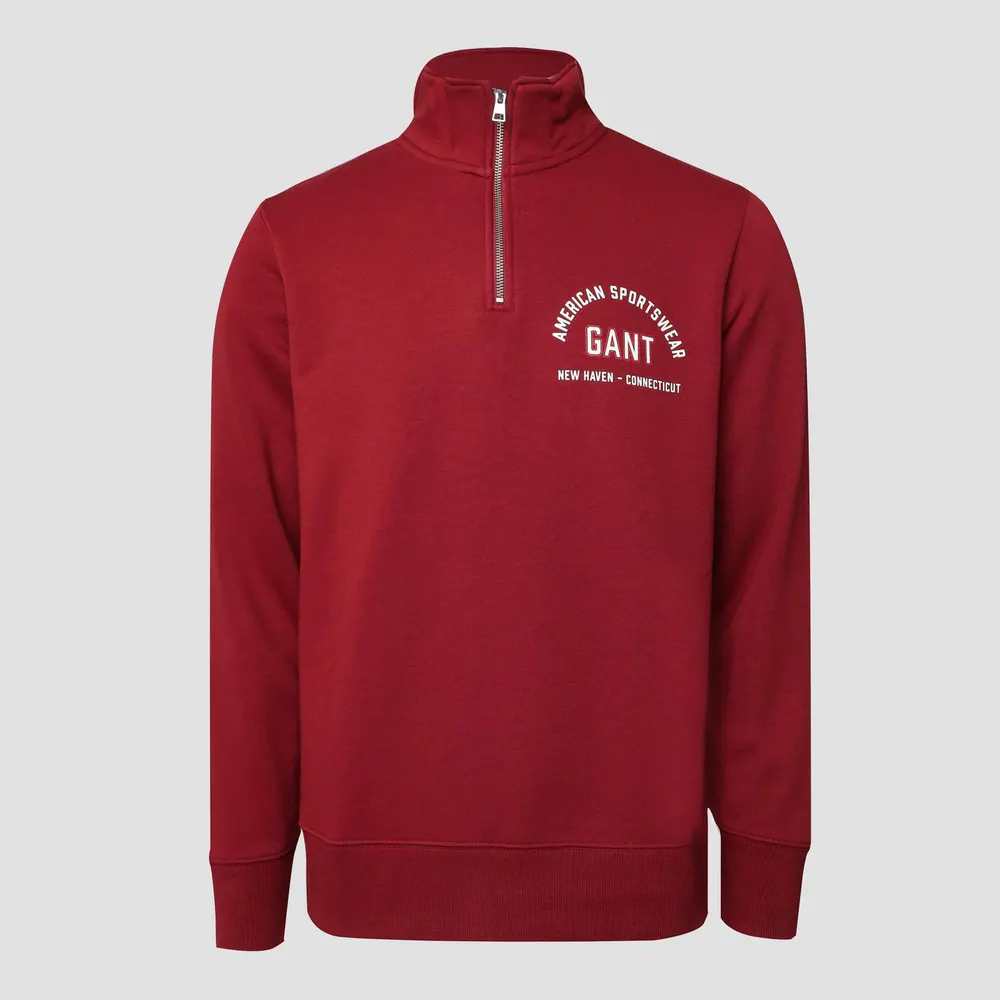 Gant Printed Graphic Half Zip Sweatshirt