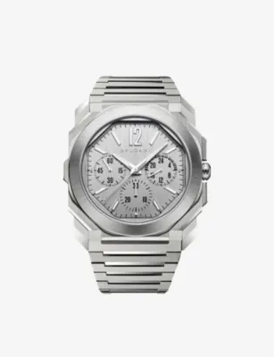 BVLGARI Octo Finissimo chronograph GMT stainless-steel watch in STAINLESS STEEL – Jewellery & Watches | Mens luxury watches