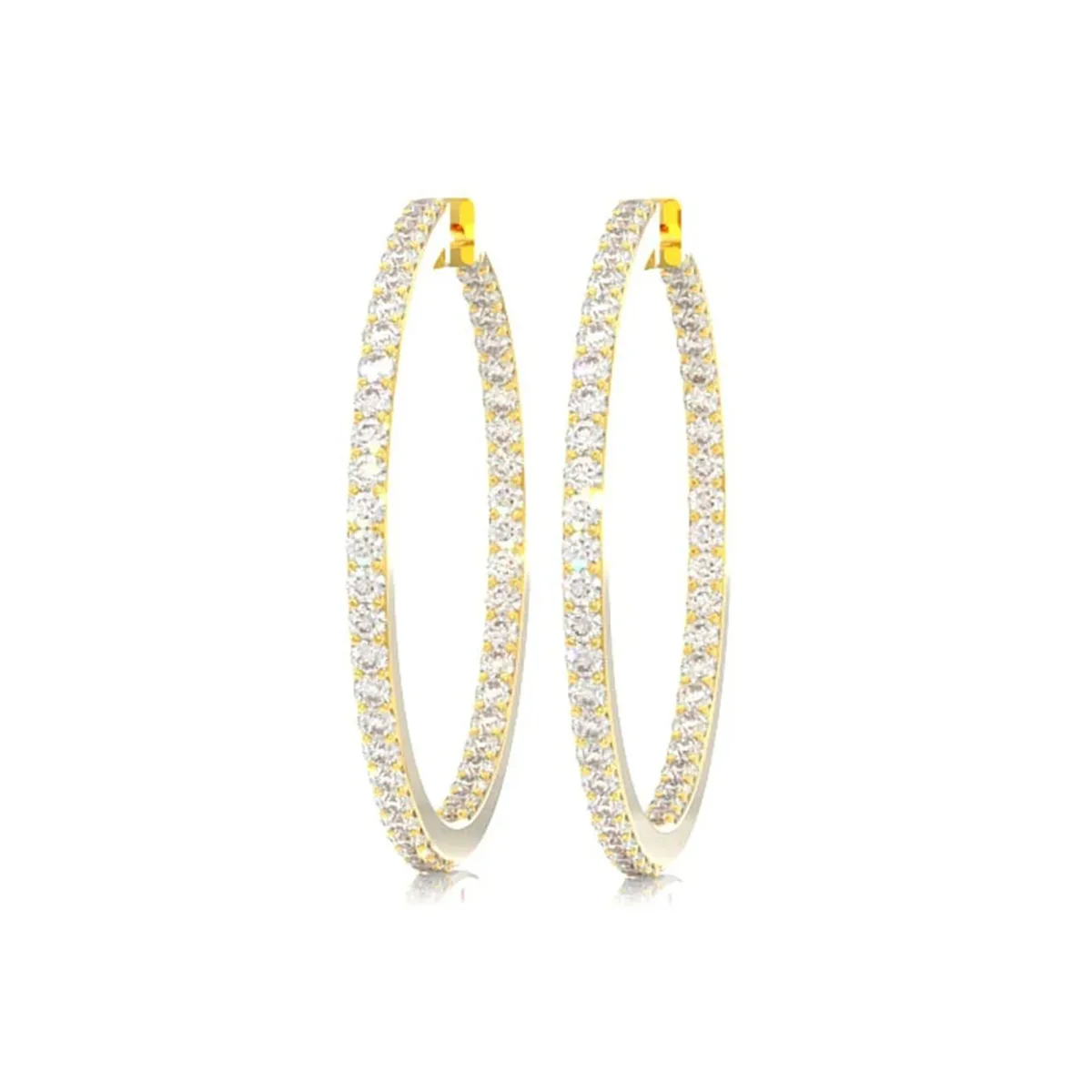 For Him Large Inside-Out Diamond Hoop Earrings in 2.75ctw / Rose Gold / Lab Grown Diamond – Earring