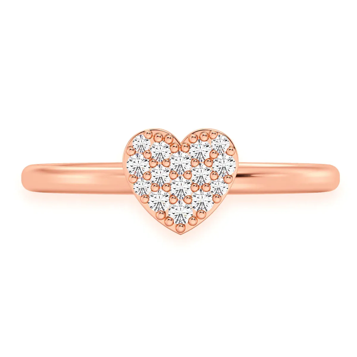 For Him Bubbly Heart Diamond Ring in 0.10ctw / Rose Gold / Natural Diamond – Ring