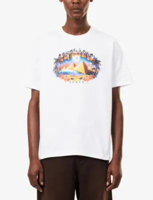CASABLANCA Classic Pyramid Cotton T-Shirt detail 3