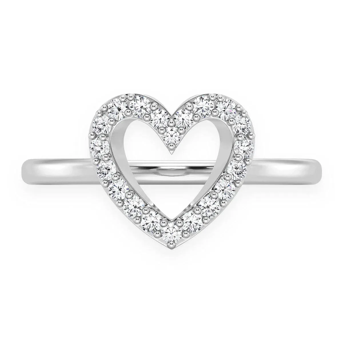 For Him Open Heart Diamond Ring in Rose Gold / Natural Diamond – Ring