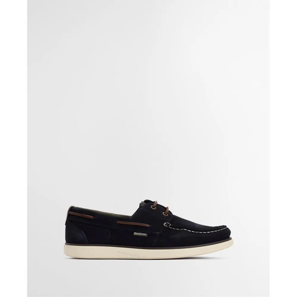 Barbour Mens Rothley Boat Shoes in Navy Suede – Footwear