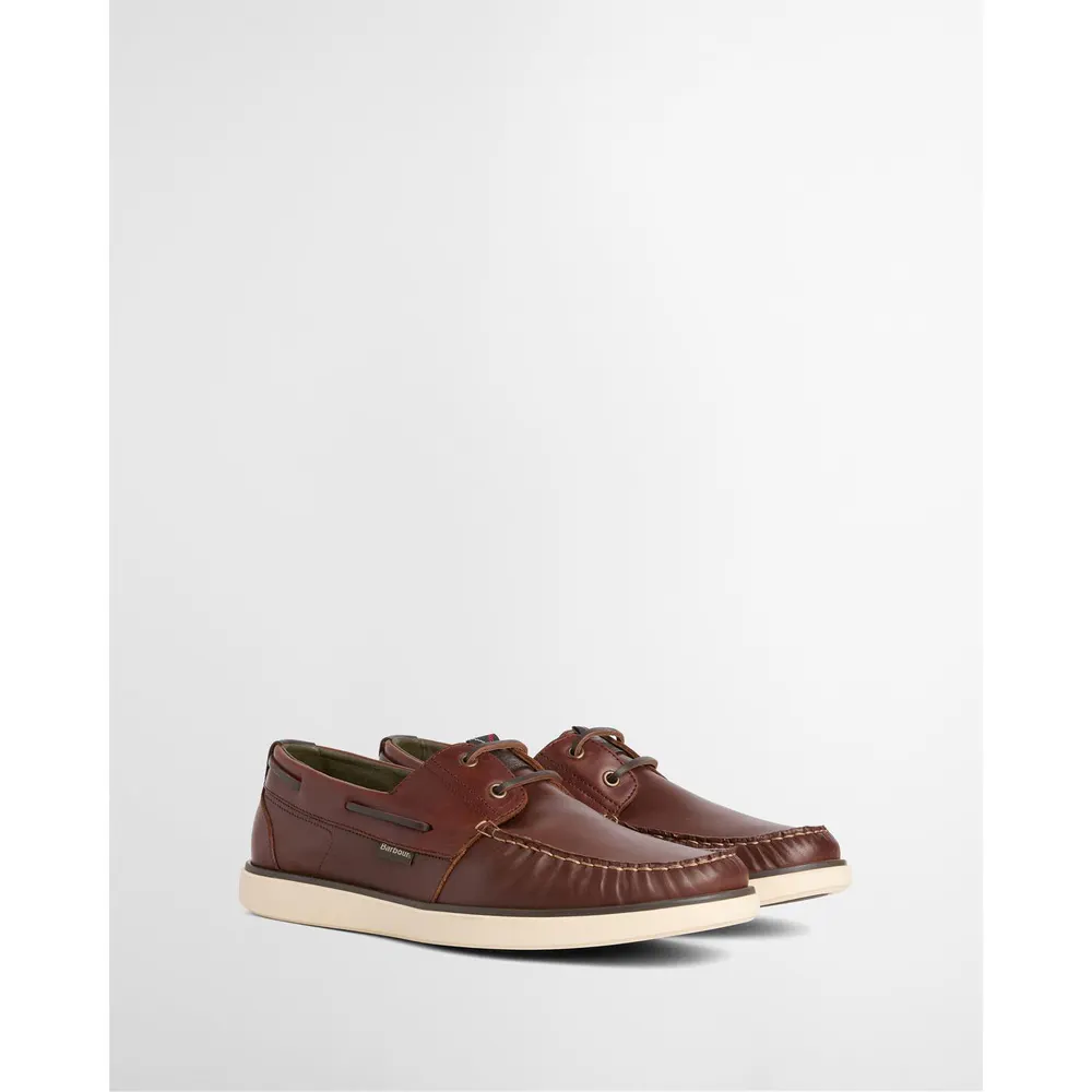 Barbour Mens Rothley Boat Shoes in BR77 Dark Brown, additional product view 2
