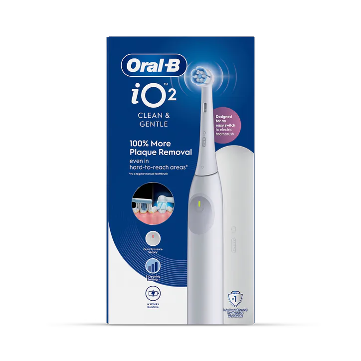 ORAL-B iO 2 Electric Toothbrush, White, 1 Brush Head, Travel Case