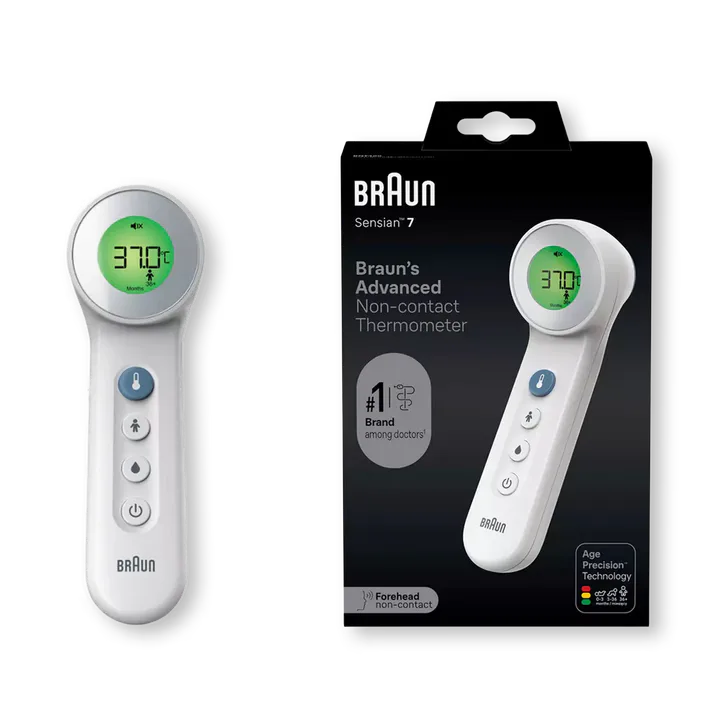BRAUN No Touch + Touch Thermometer with Age Precision White BNT400
