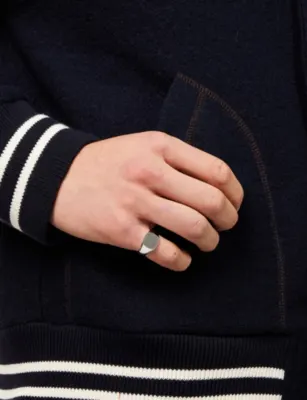 TOM WOOD Kay Satin Rhodium-Plated Sterling-Silver Ring - T.25 detail 2