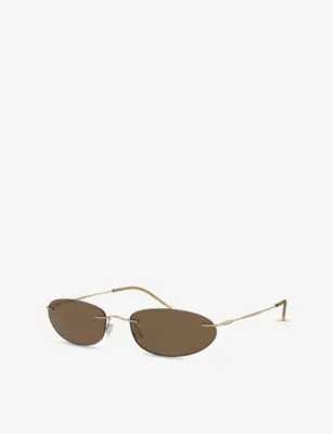 GIORGIO ARMANI AR1508M Oval-Frame Metal Sunglasses in GOLD, additional product view 2