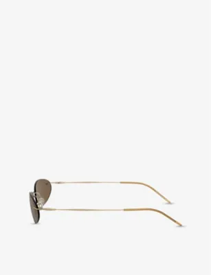 GIORGIO ARMANI AR1508M Oval-Frame Metal Sunglasses in GOLD, additional product view 3