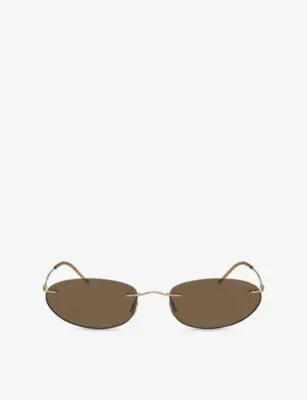 GIORGIO ARMANI AR1508M Oval-Frame Metal Sunglasses in GOLD – Mens | Sunglasses | Oval