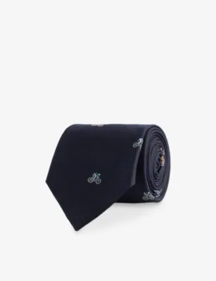 PAUL SMITH Bicycle-Pattern Silk Tie