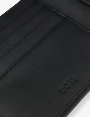 BOSS Logo-Plaque Leather Folding Wallet detail 2