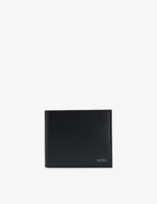 BOSS Logo-Plaque Leather Folding Wallet