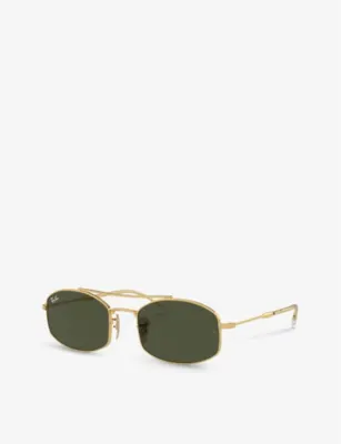 RAY-BAN RB3719 oval-frame metal sunglasses detail 2