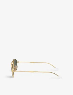 RAY-BAN RB3719 oval-frame metal sunglasses detail 3