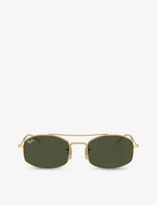 RAY-BAN RB3719 oval-frame metal sunglasses