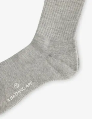 A BATHING APE One Point Cotton-Blend Crew Socks detail 2