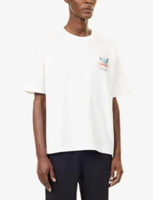 THE COUTURE CLUB Art Deco Printed Cotton T-Shirt detail 3