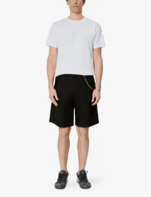 THE KOOPLES Straight-Leg Chain-Embellished Cotton-Blend Shorts detail 2