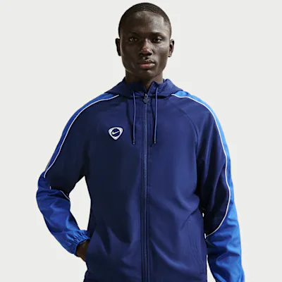 Nike Academy+ Men's Repel Football Woven Jacket - Blue Void/Game Royal/White/White