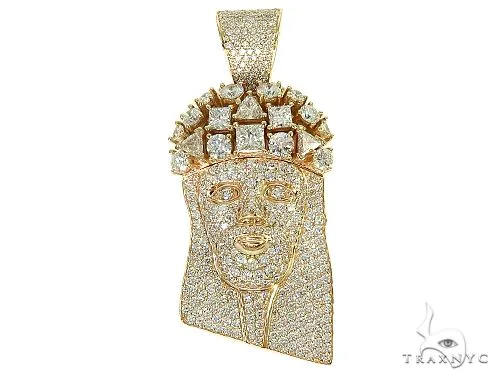 RINA - For Him CUSTOM Custom Made Jesus Head With Big Diamonds on The Crown 66014 – Pendant