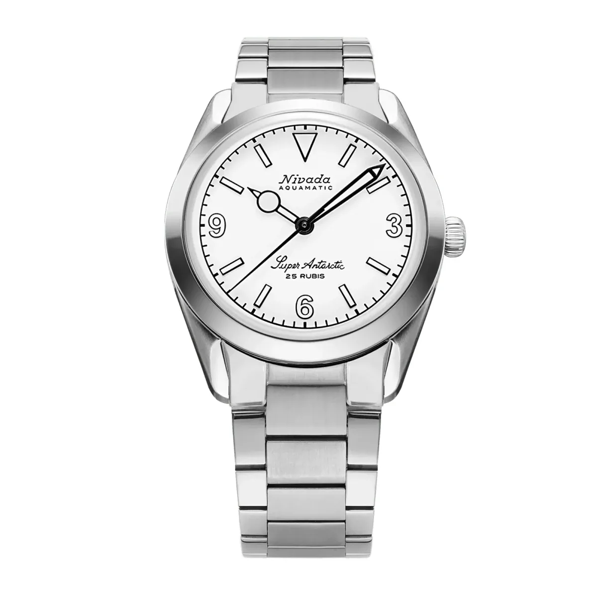 Nivada Grenchen Super Antarctic 38mm Mens Watch White