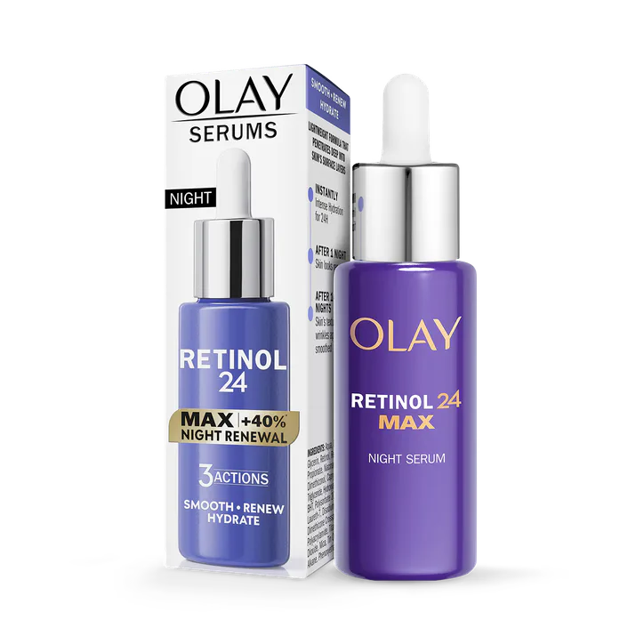 Olay Retinol 24 MAX Night Serum for Face. Anti Ageing Renewal Skincare, 40ml
