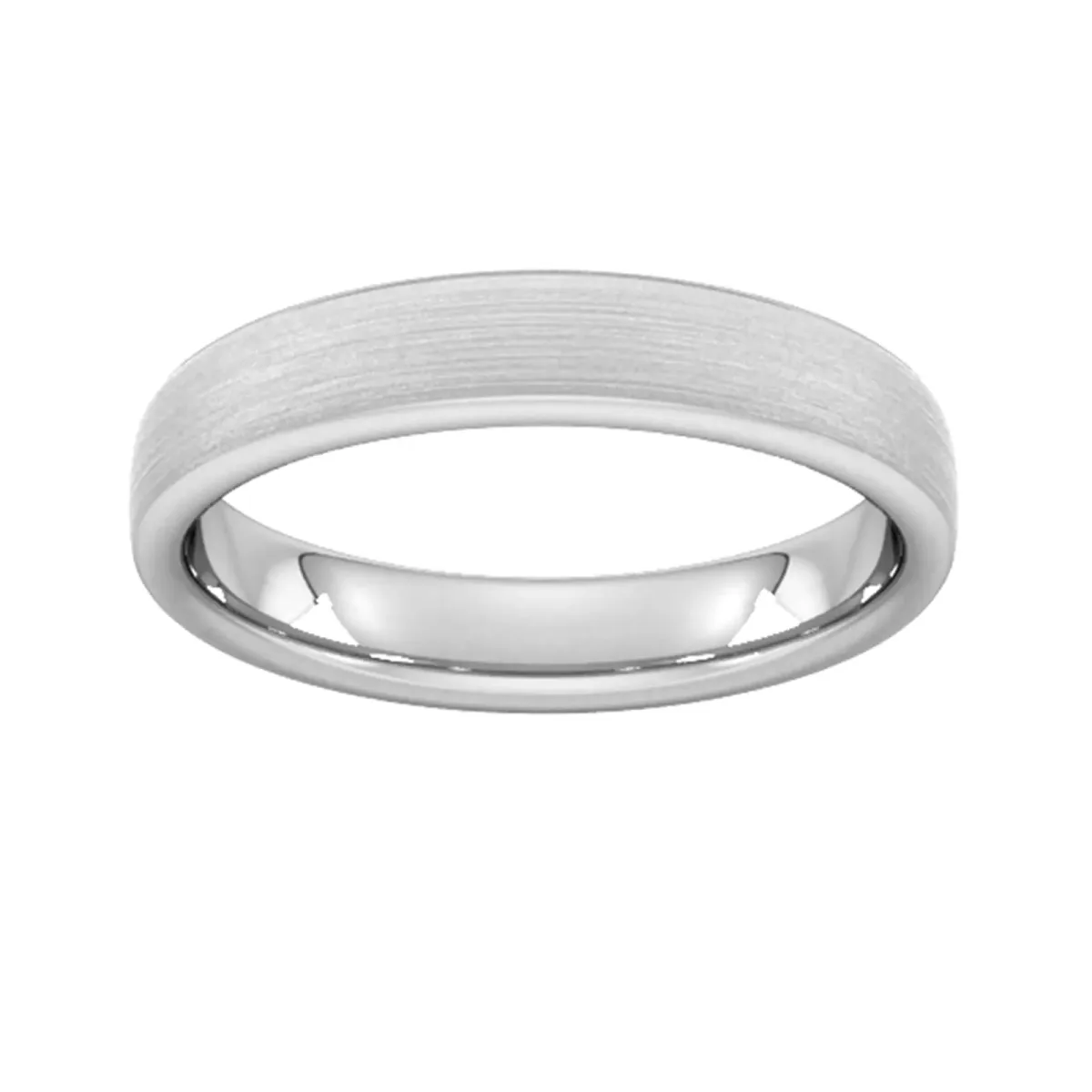 For Him 4mm D Shape Standard Matt Finished Wedding Ring In 18 Carat Yellow Gold