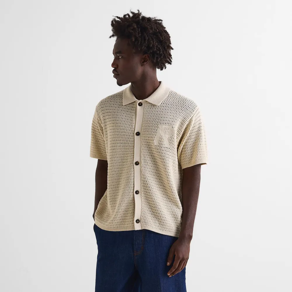 Represent Men's Knitted Top in Ecru, additional product view 3