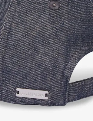 SANDRO Logo Denim Baseball Cap in Blue, additional product view 2