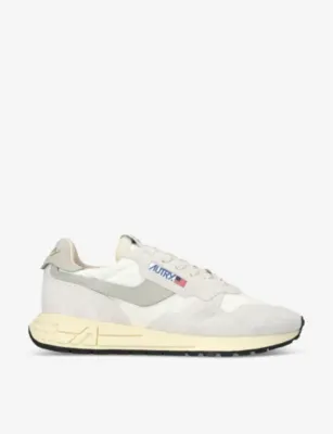 AUTRY Reelwind brand-embroidered leather and nylon low-top trainers - EUR 40 / 6 UK MEN in WHITE/OTH – Mens | Trainers | Lace up trainers