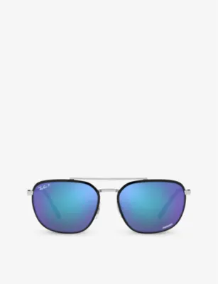 RAY-BAN RB3708 Chromance metal sunglasses in BLACK – Mens | Sunglasses | Aviators