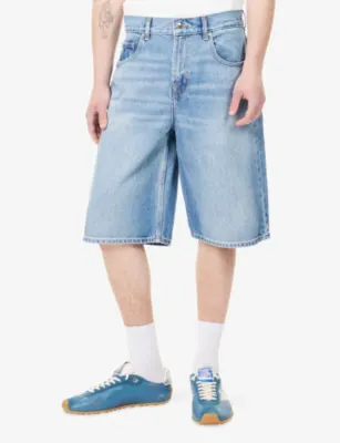 7 FOR ALL MANKIND Wide-Leg Cotton Denim Shorts detail 3