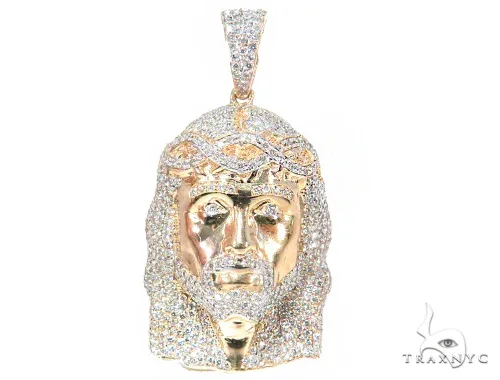 RINA - For Him FACTORY Prong Diamond Jesus Pendant 44526 in Rose Gold – Pendant
