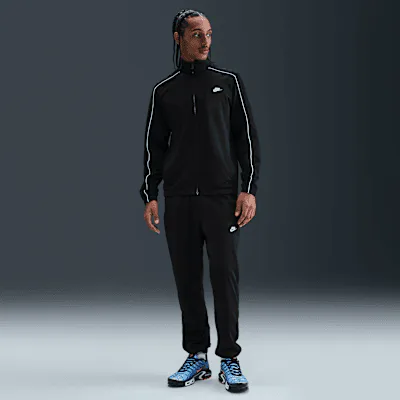 Nike Sportswear Club Men's Poly-Knit Tracksuit - Black/Black/White/White in Black/Black/White/White – Nike men's and unisex