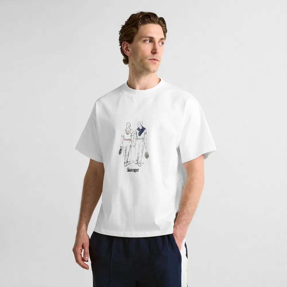 Slazenger Off-Court Mens Off-Court Warm Down T-Shirt in White, additional product view 3