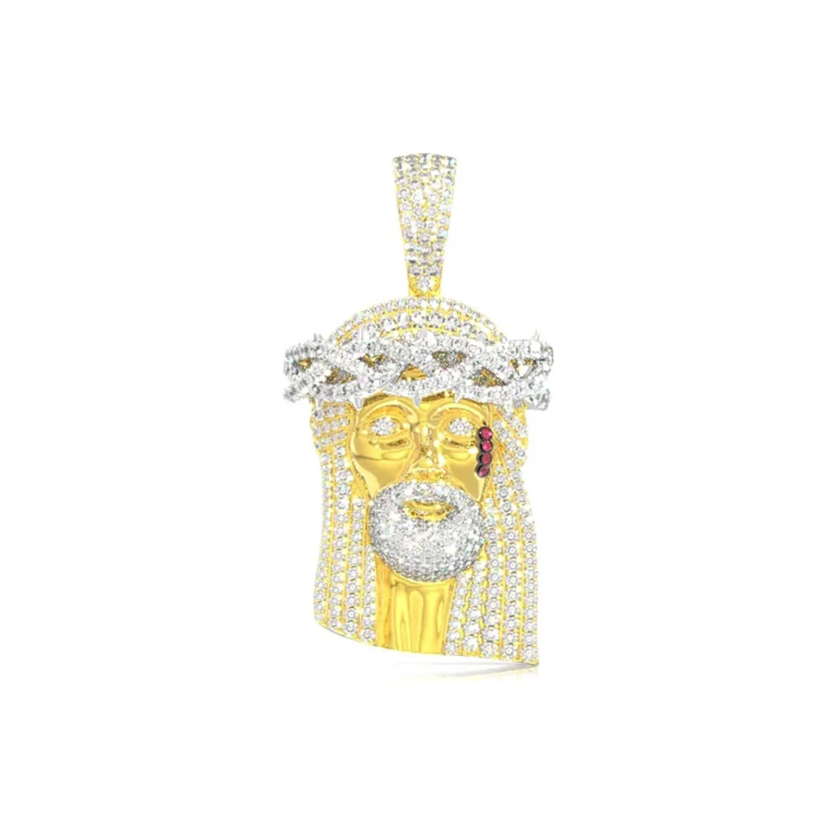 For Him Pavé Jesus Piece in 3.75ctw / Rose Gold / Natural Diamond – Pendant