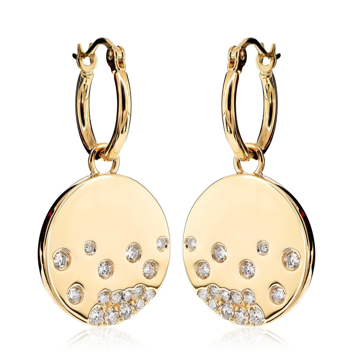 For Him Detachable Scattered Gypsy Set Diamond Dangle Hoop Earrings in Rose Gold / Lab Grown Diamond – Earring